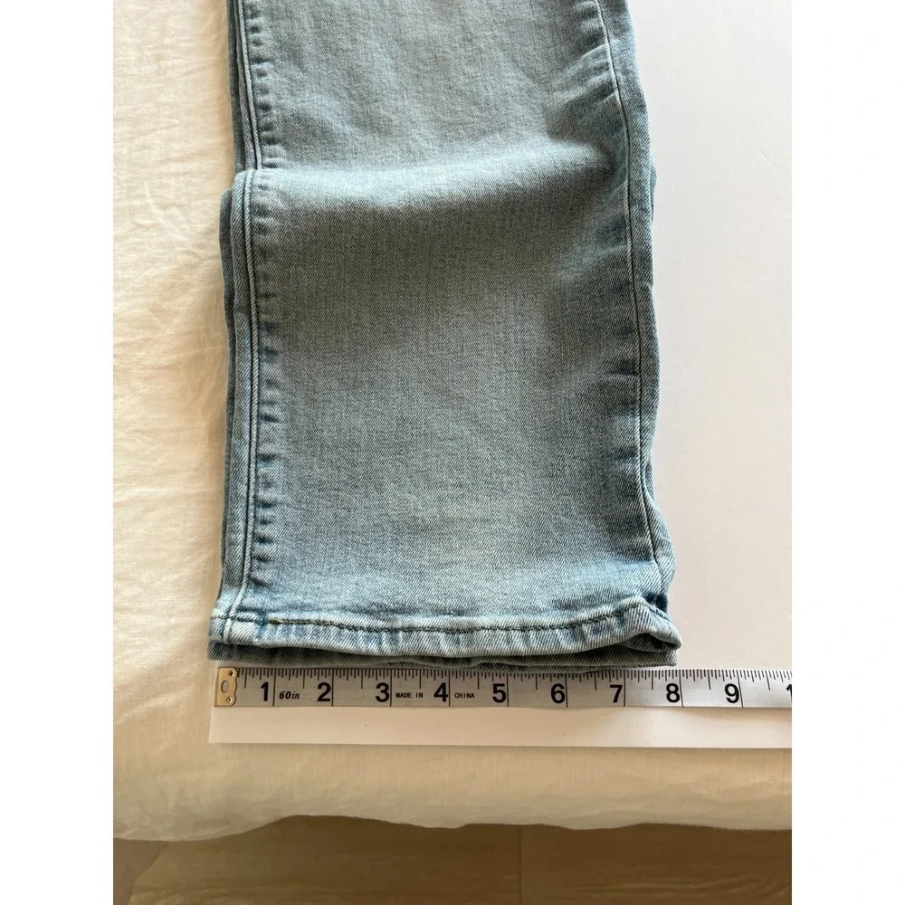 Levis 501 Jeans Mens 34x32 Blue Straight Button‎ Fly Mid Rise Light Wash Denim
